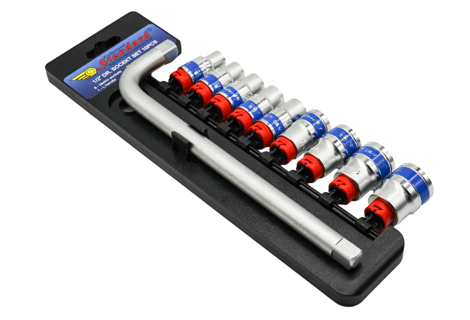 1 2 in 10pcs socket set l handle 1