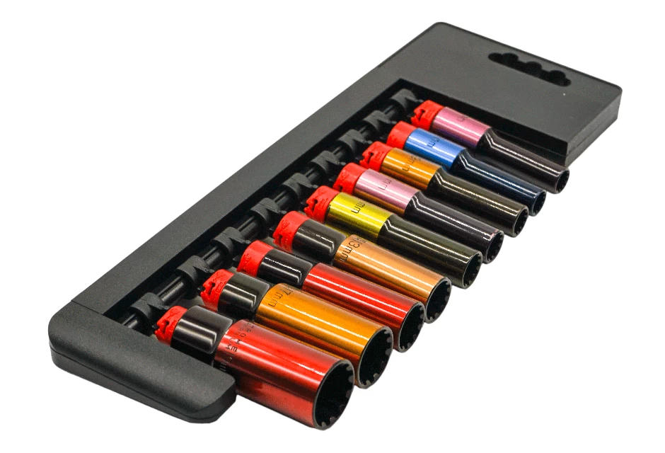 3 8 9pcs deep socket set colorful