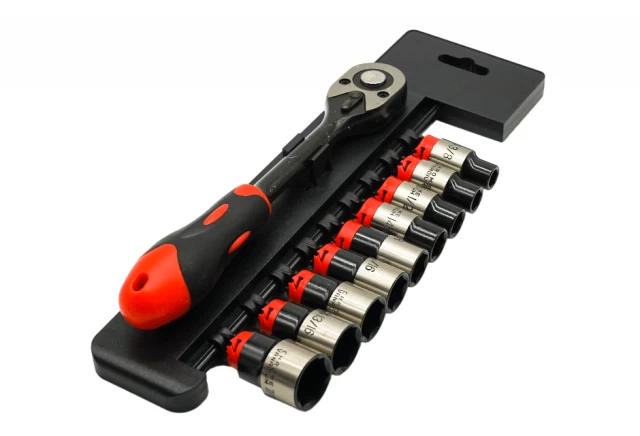 1 2 in 10pcs socket set black red