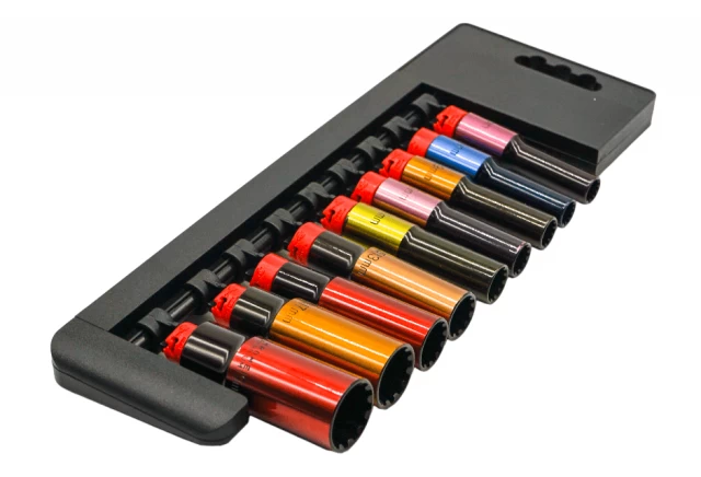 3 8 9pcs deep socket set colorful